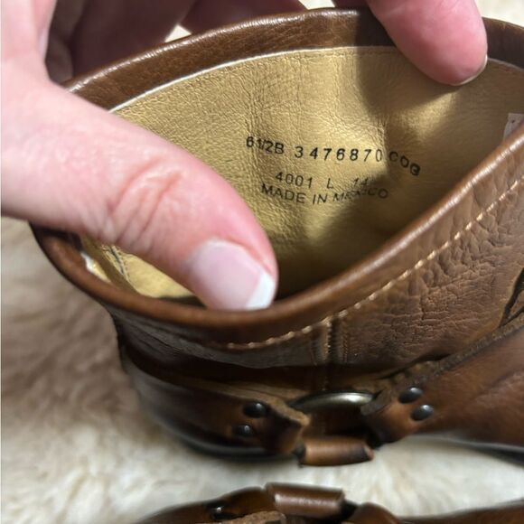 Frye Grey Phillip Harness Short Leather Boots in Brown Size 6.5 - Picture 14 of 14